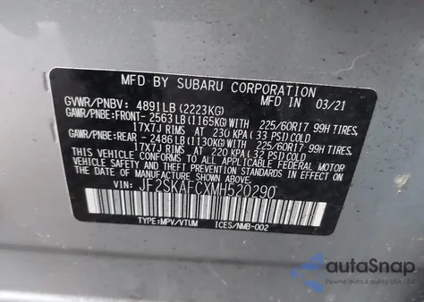 2021 Subaru Forester Premium from USA, damaged, VIN JF2SKAFCXMH520290